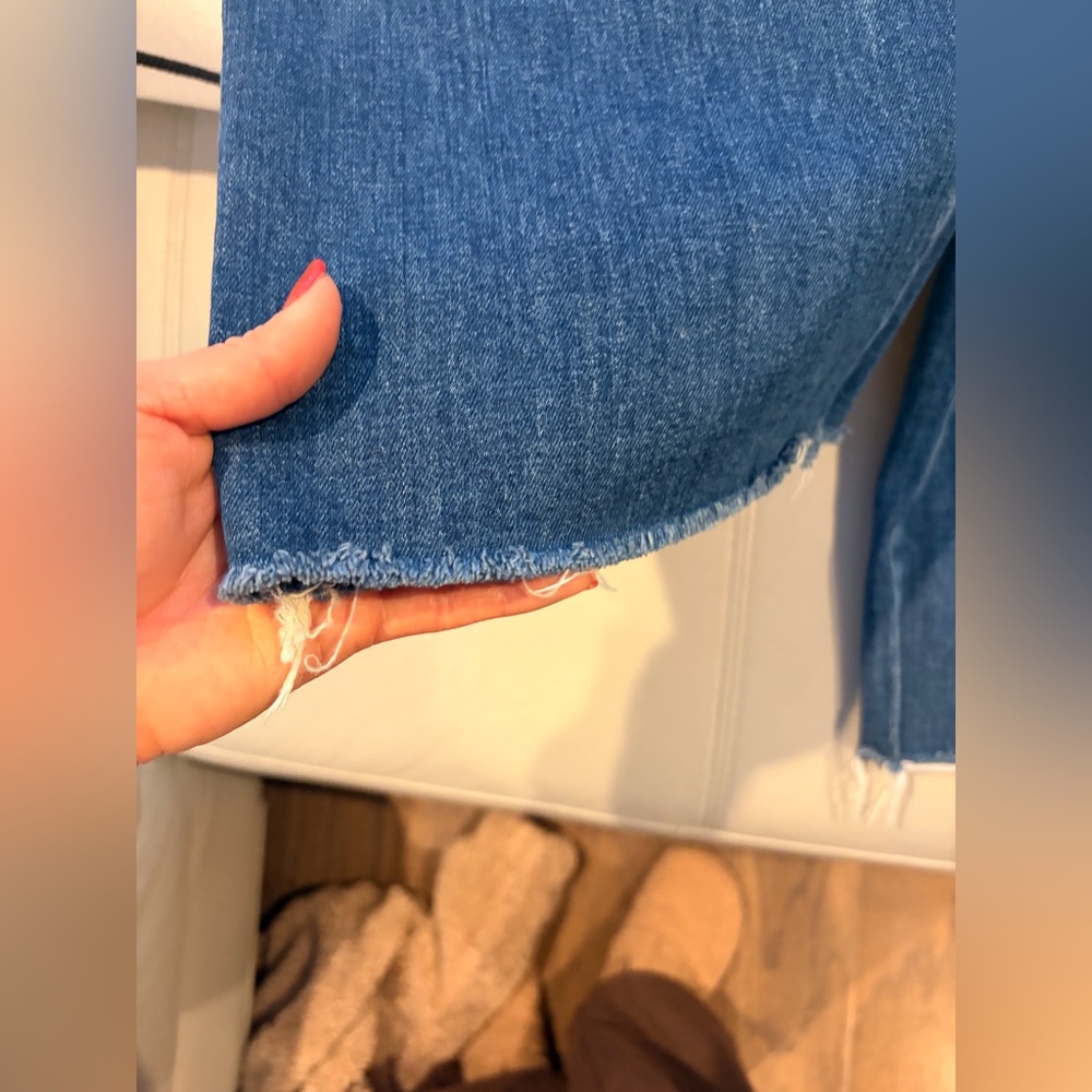 PAIGE Dark Blue Wide Leg Flare Jeans - Picture 10 of 14